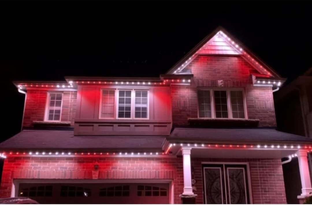 Completed permanent outdoor lighting installation on a Piedmont Triad home